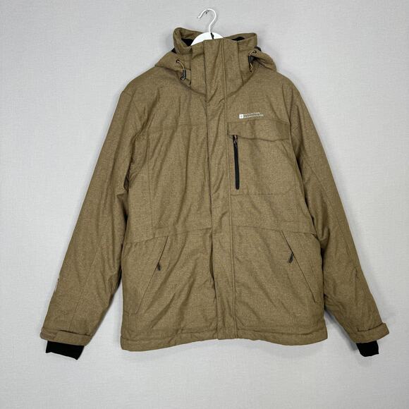 Mountain Warehouse Ski Jacket Mens Medium Tan Comet II Waterproof w/ Snow Skirt - Picture 1 of 16